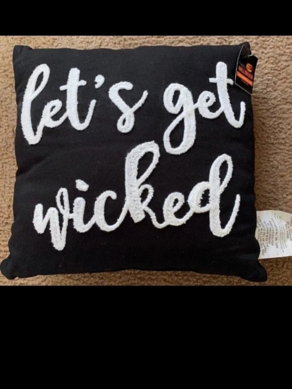 Let's Get Wicked Halloween Throw Pillow/Home Decor Throw Pillow NWT